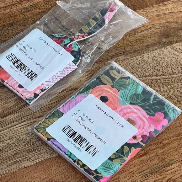 NWT RIFLE PAPER CO. for Anthropologie PASSPORT HOLDER and LUGGAGE TAG - Picture 3 of 4